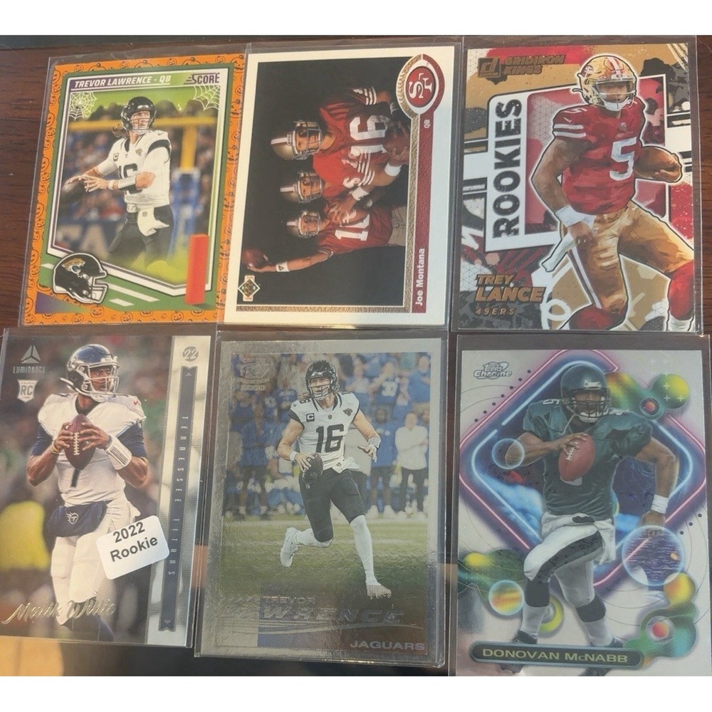 Trevor Lawrence Malik Willis RC Trey Lance Joe Montana NFL QB 6 Card Lot